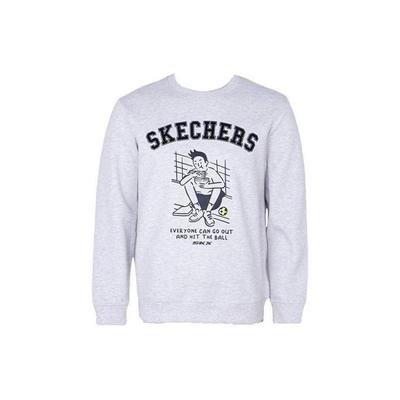 Skechers Anime Print Crew Neck Pullover Sweatshirt Unisex Sweatshirt Gray P423U017-02F0