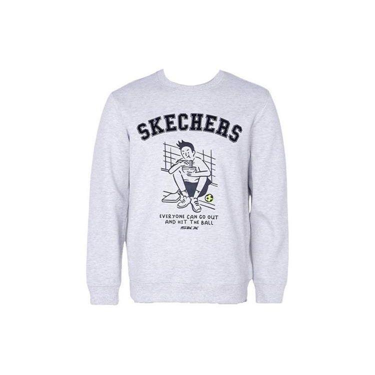 Skechers Anime Print Crew Neck Pullover Sweatshirt Unisex sweatshirt Gray P423U017-02F0 S