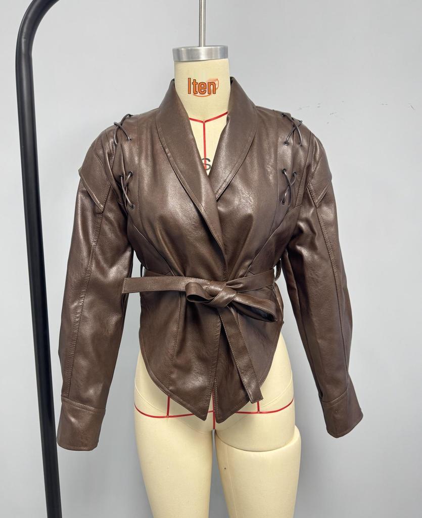 Women's Faux Leather Bomber Jacket - European & American Fashion for All Seasons