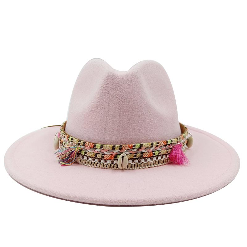 Fedora New 2023 Latest Monochrome Hat Gradient Fashion Blue Jazz Hat Fedora Double Sided Winter Hat