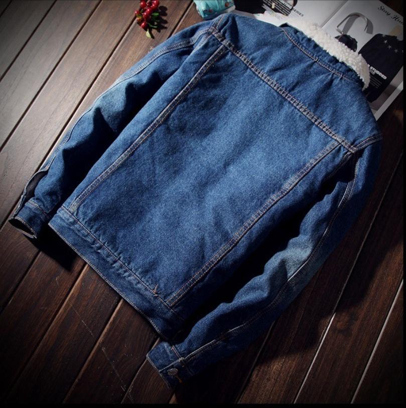 2026, New, Winter, Plush, Fleece, Denim, Jacket, Men s, Slim, Plus, Velvet, Keep, Warm, Jacket, Winter, Coat, S-3XL S