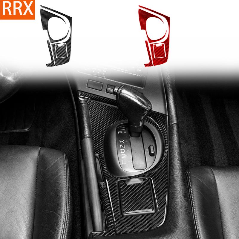 For Toyota Supra MK4 A80 Turbo 1993-1999 Real Carbon Fiber Stickers Central gear shift storage panel Car Accessories decorative