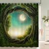 3D Fantasy Waldlandschaft bedruckter Duschvorhang wasserdichter Polyester-Badevorhang Badezimmerdekoration mit Haken Vorhang