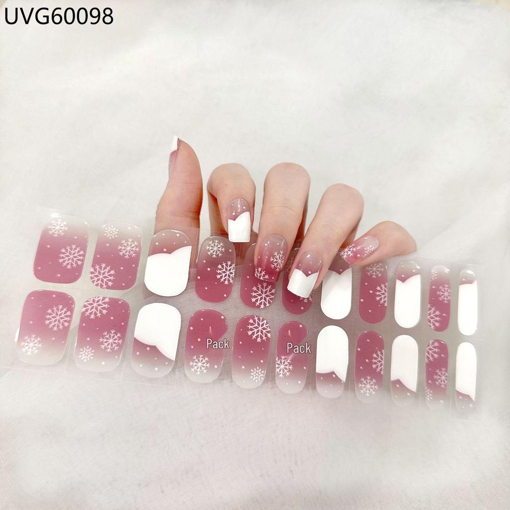 Transparent Nude UV Gel Nail Art Stickers: Semi-Cured, Semi-Baked Manicure Sheets