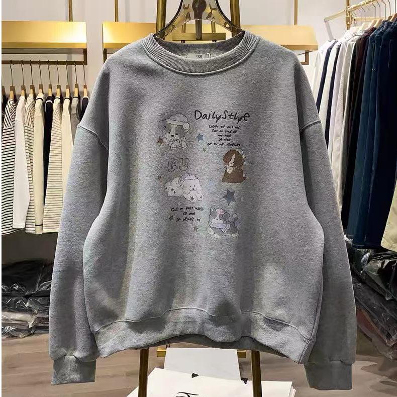 Lazy Oversized Loose Hoodless Pullover Women's Fall/winter New Style Versatile Top Coat