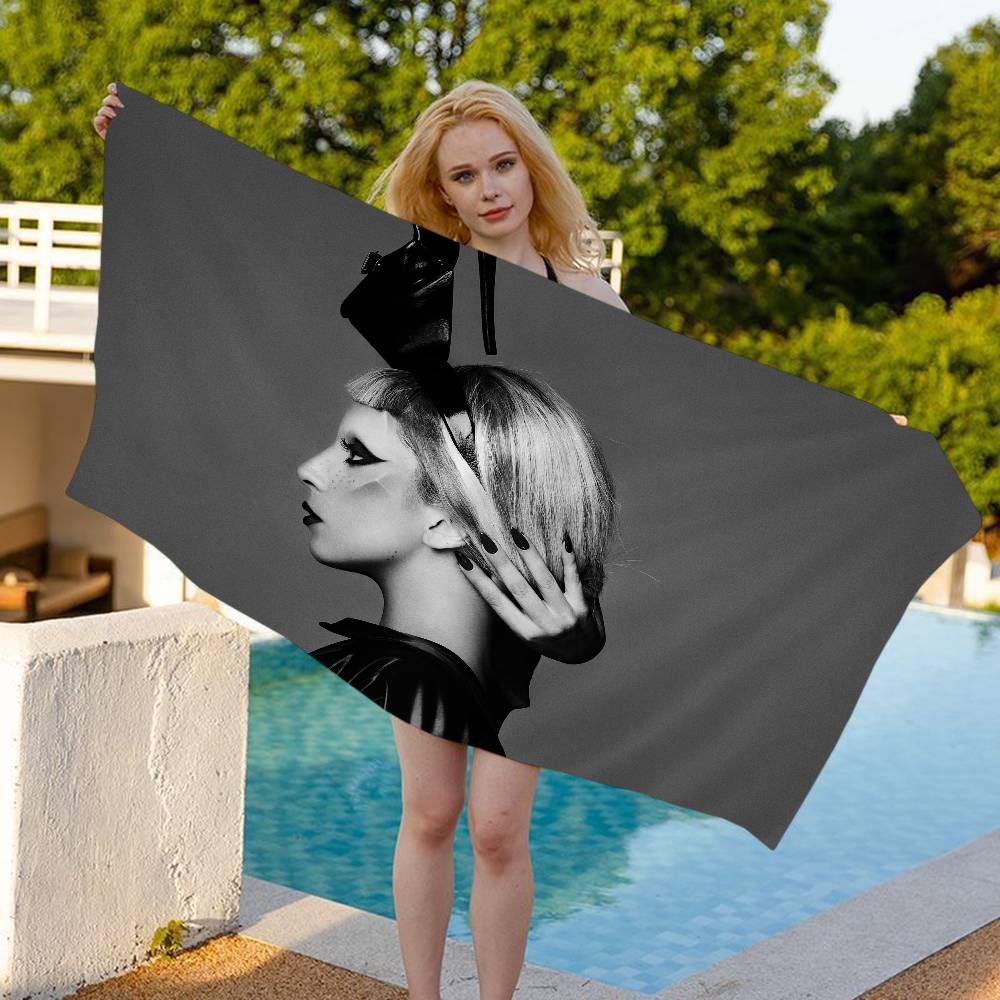 Singer L-Lady G-Gaga Big Microfiber Beach Towels Quick Dry Towel Sand Beach Towels Pool Towel for Travel Swim Pool Yoga