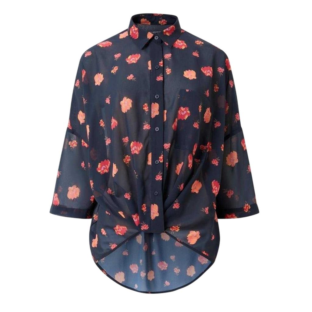 French Connection Womens/Ladies Floral Sheer Fabric Drop Shoulder Shirt