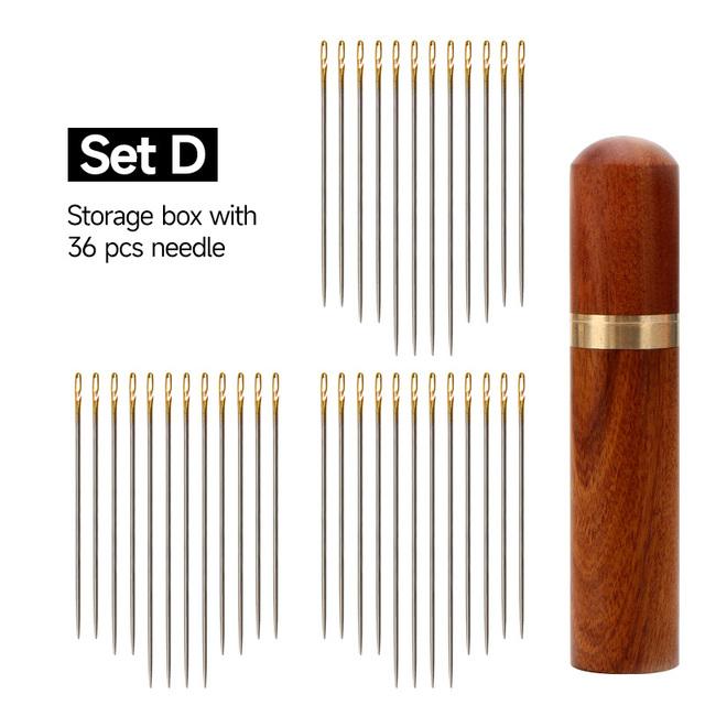 12/36 szt. Igły do szycia wielowymiarowe otwierane z boku ze stali nierdzewnej cerowanie do szycia narzędzi ręcznych do użytku domowego