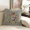 Embroidered Flowers Jacquard Cushion Cover 48x48CM Light Luxury Home Bed Headrest Pillowcase Car Office Sofa Seat Decor