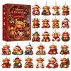 Cow Advent Calendar with Acrylic Ornaments, 2D Cute Cow Pendant Set for Christmas Tree Decor and Winter Farm Theme Gift