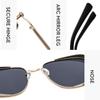 Retro Box Edging Steam Punk Men's Sunglasses with Personalized Metal Springs