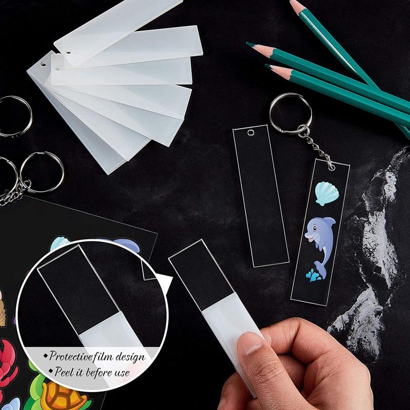 Keychain DIY Making Supplies with for Key Rings Personalized Unfinished Ornament