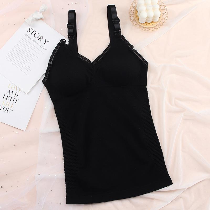 Ön Açık Toka Hamile Hemşirelik Tank Top Uzun Jartiyer Büyük Boy Emzirme Hemşirelik İç Giyim Ücretsiz Sütyen