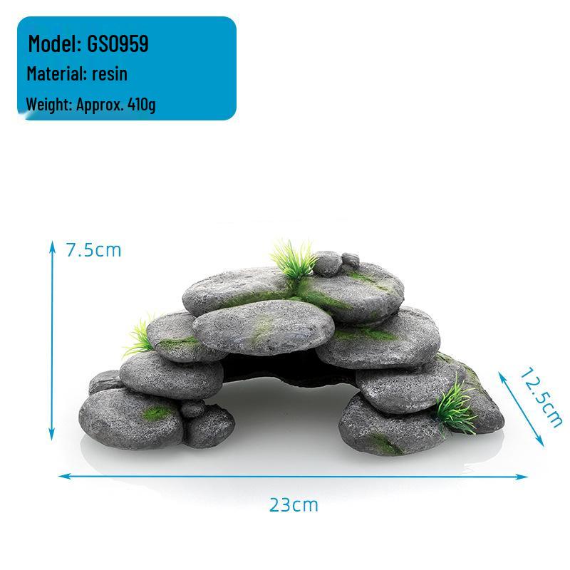 Piattaforma per arrampicarsi e nascondersi a forma di tartaruga: Decorazione in resina a forma di pesce che prende il sole, ideale per acquari e terrari.