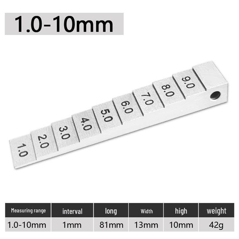 Step Gauge 0.5-5mm: Metal Gap Wedge Gauge for Measuring Stepped Gaps.