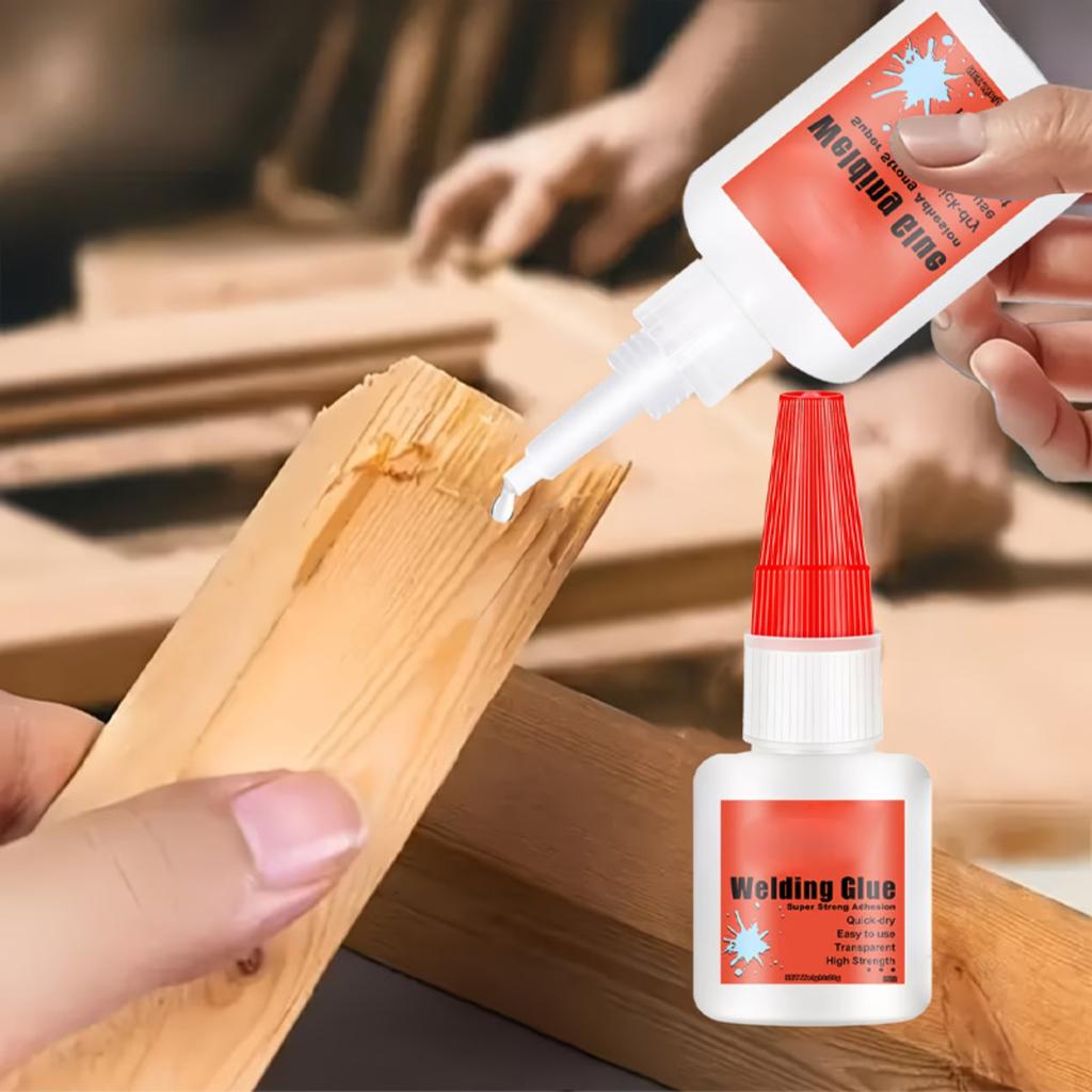 Adhesivo Fuerte para Carpintería 20ml Secado Rápido Transparente Pegamento de Soldadura para Unión Duradera de Madera Plástico Metal y Más