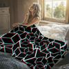 Glitch Cube Flannel Blanket Warm Soft Halloween Christmas Decorative Couch Warm Cozy All-Season Gift