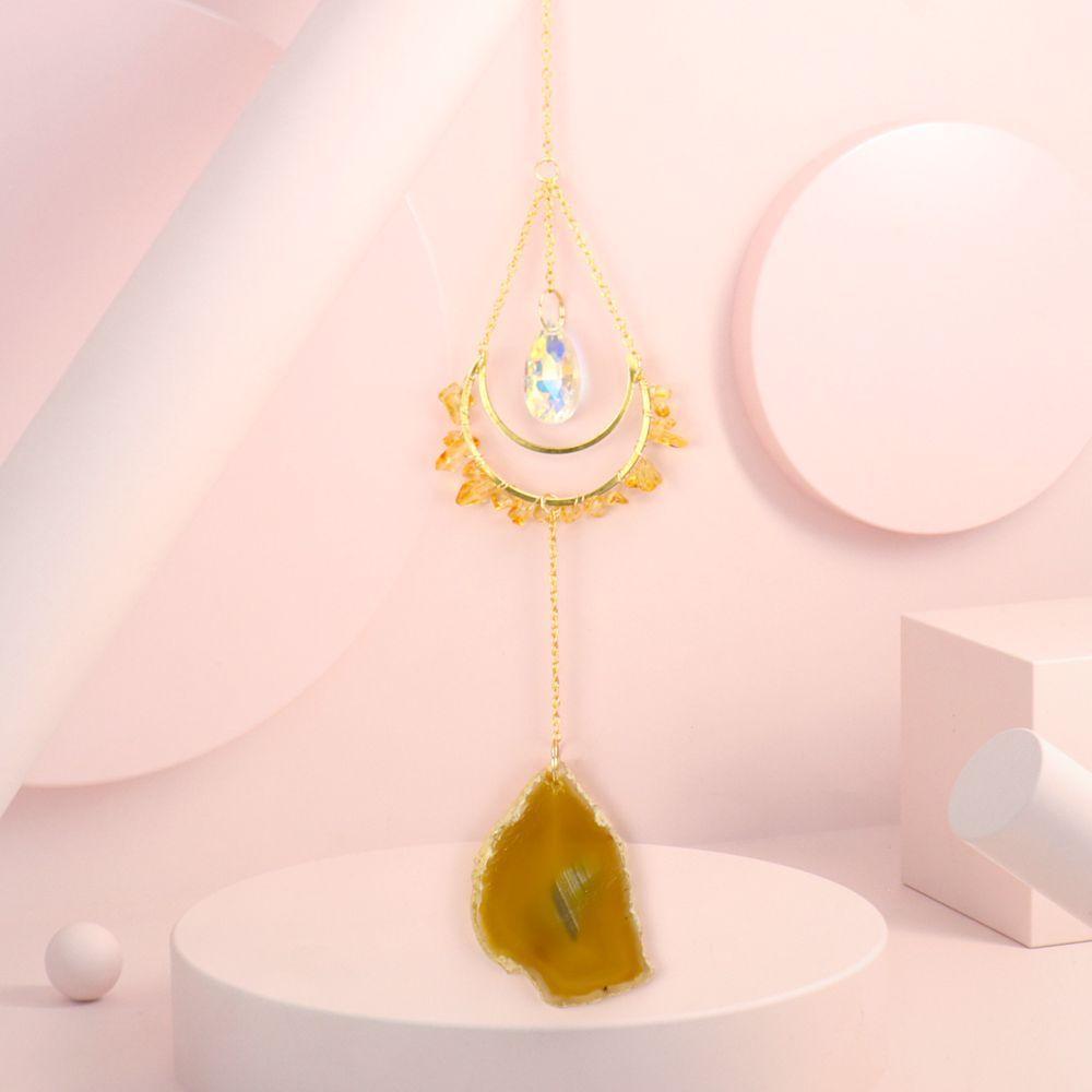 Decorazione da Appendere in Cristallo con Materiale in Agata Tessuta a Mano per la Casa e come Regalo