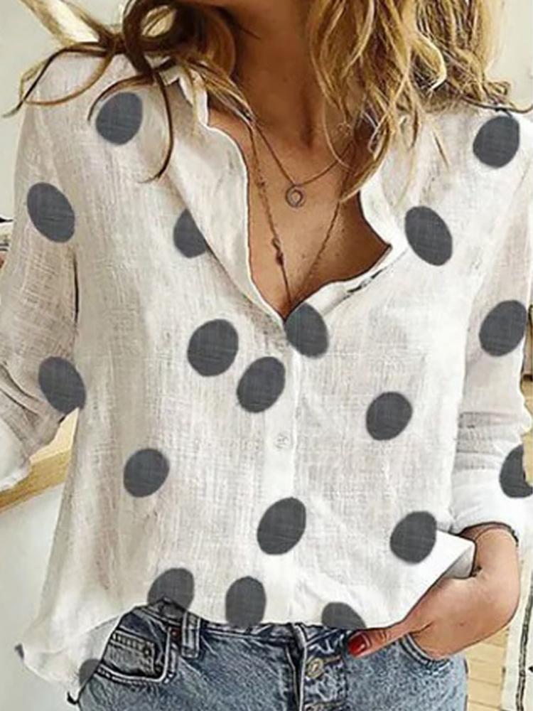 Camicie Eleganti in Cotone e Lino da Donna Casual Monocolore Bottoni Collo a Revers Camicie Autunno Inverno Manica Lunga Top Larghi Tunica Bluse