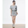 Women's summer simple waist one-word shoulder slant shoulder short-sleeved short skirt two-piece casual sportswear set