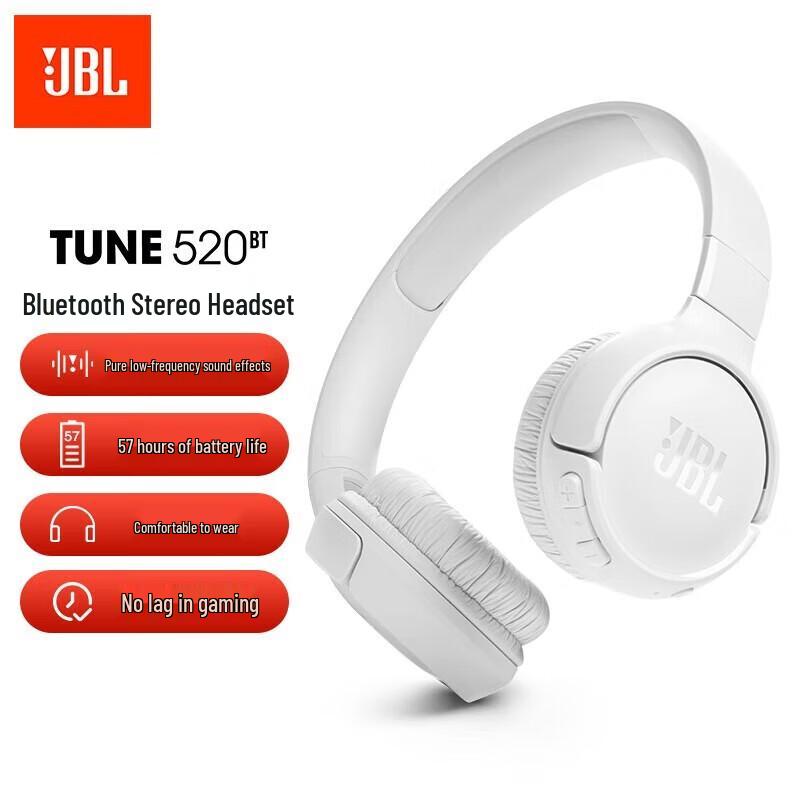 JBL TUNE520BT Over-Ear Bluetooth Wireless Headphones