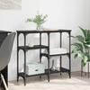 Console Table with Shelf Black Oak Effect 80 X 29 X 75 Cm