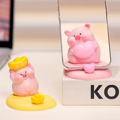 Mobile Phone Holder Piggy Cute Desktop Creative Ornament Healing System Decompression Doll Girls Station Mobile Phone Holder New