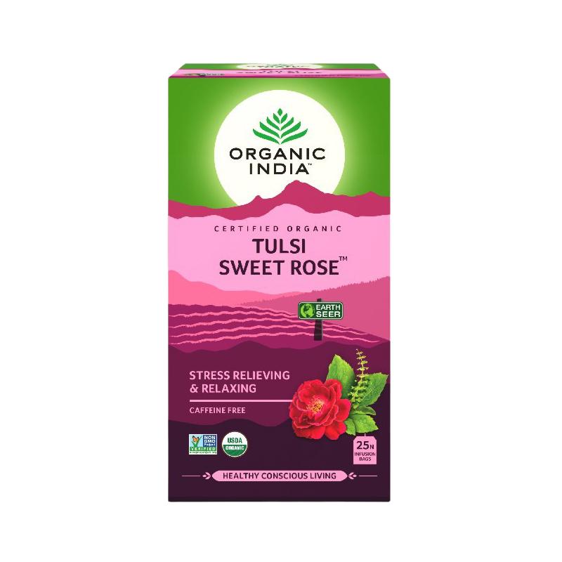 Чай с Тулси и Розой (25 пак, 1,6 г), Tulsi Sweet Rose,  Organic India
