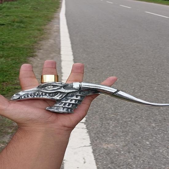 11 cm Handgefertigter Drachenkopf Gehstockgriff Nur Stockspitze Geschenk für Ihn, Sie, Vater, Mutter, Großmutter, Großvater