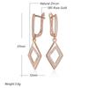Geometric Oval Rectangle Full Natural Zircon Hoop Earrings For Women  Rose Gold Color Daily Fine Elegant Female Jewelry