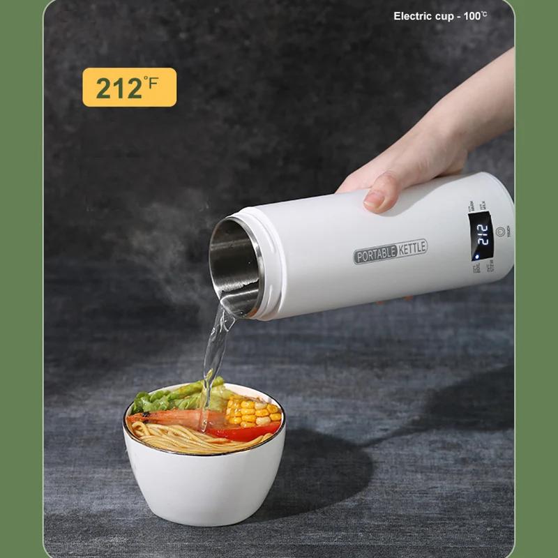 110V 220V Intelligent Digital Display Electric Water Boiling Thermos Bottle Travel Portable Heating Kettle Leakproof Thermal Cup