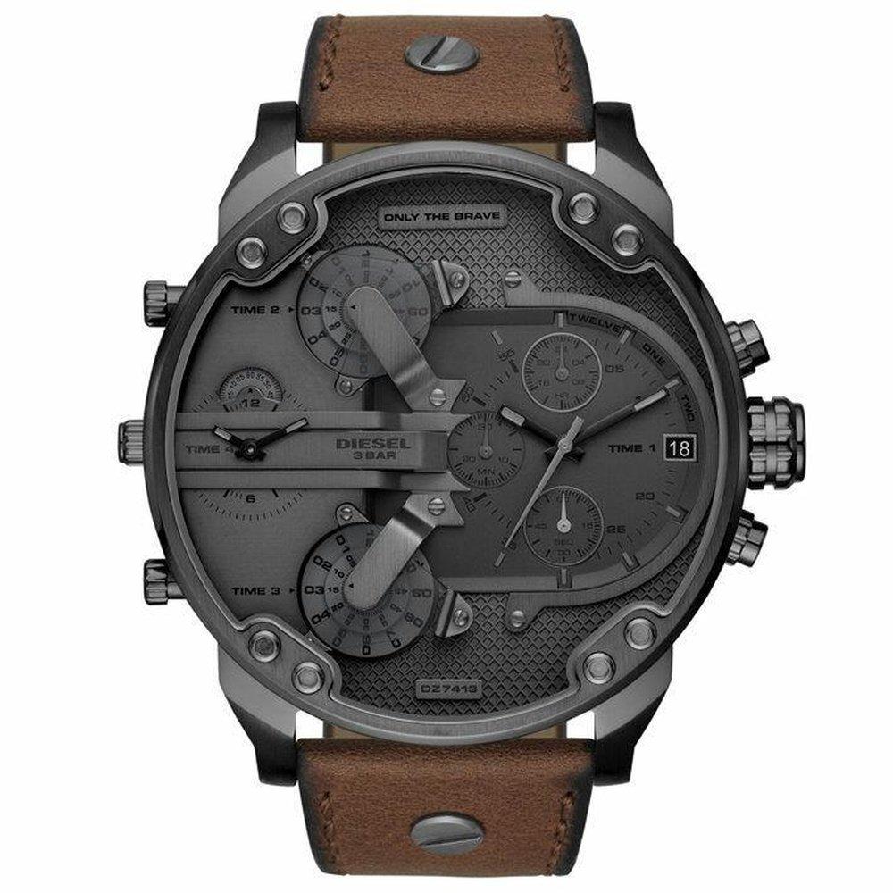 Diesel DZ7413 Sr.. Relógio masculino Daddy 2.0 Chronograph Brown Leather