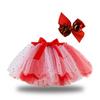 Girls' Star and Moon Mesh Tutu Skirt Set with Bow Hair Clips