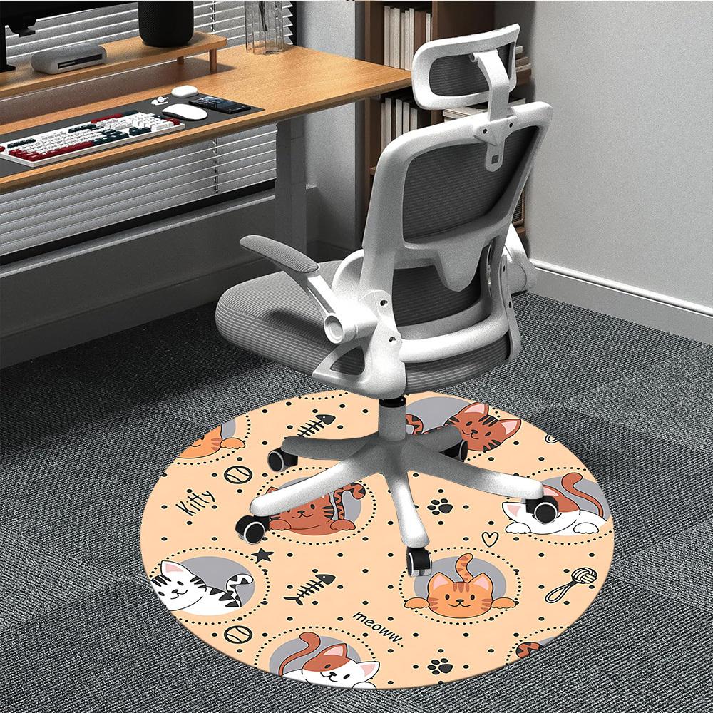 

1pc Cat Pattern Chair Carpet for Office, Perfect for Office, Holiday Party Decoration Choice yy260314087 80cm by 80cm