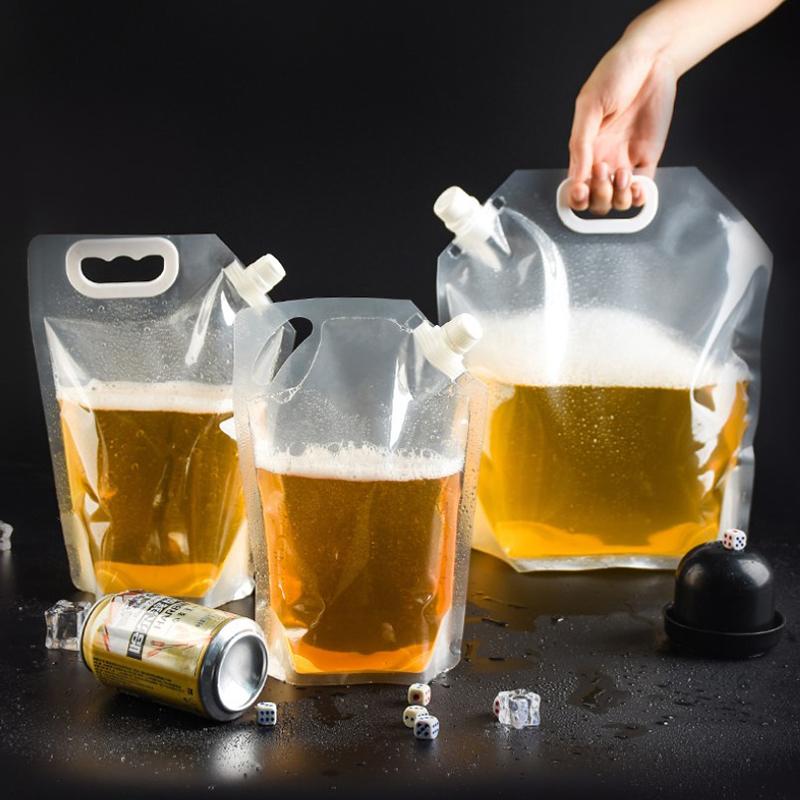 1Pc 1/1.5/2.5/5/10L Reusable Clear Drinking Bags Drinks Flasks Liquor Bag
