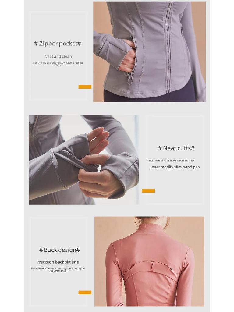 Women's Slim Fit Sports Jacket - Elastic, Zipper, Long Sleeve - Ideal for Running & Yoga (Spring 2020 Collection)