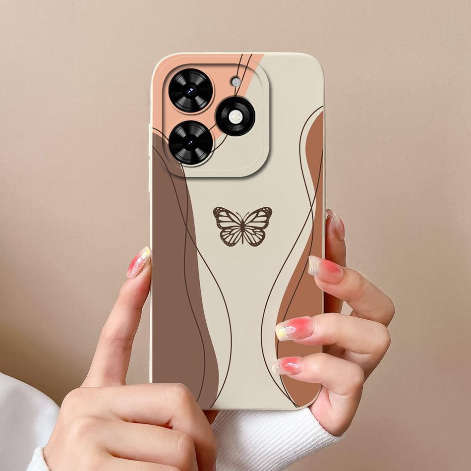 For Tecno Spark Go 2024 Case Simple Heart Soft Liquid Silicone Camera Protection Back Cover For Tecno SparkGo Funda Phone Shell
