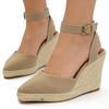 Espadrillas con Plateau da Donna Zeppa 10cm Punta Sottile Eleganti Scarpe da Festa Donna Taglie Forti 42