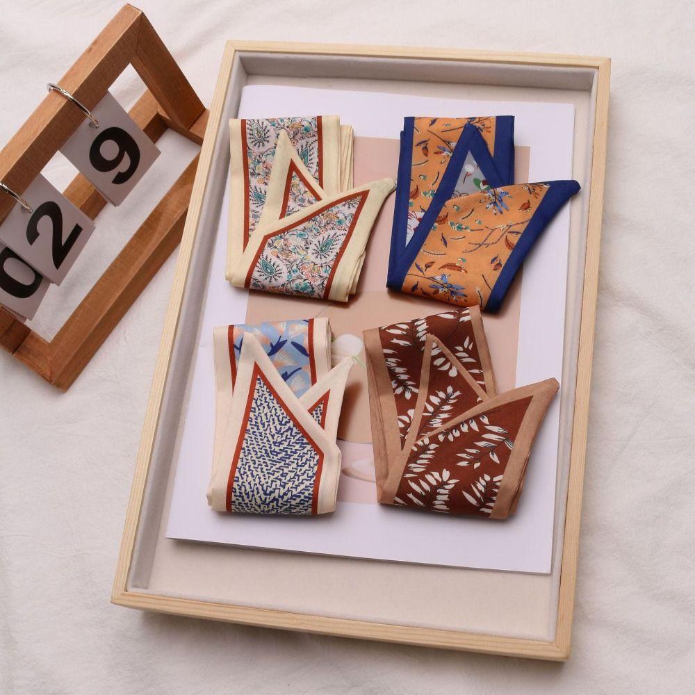 Luxury Neck Strap Long Hair Band Fashion Silk Scarves