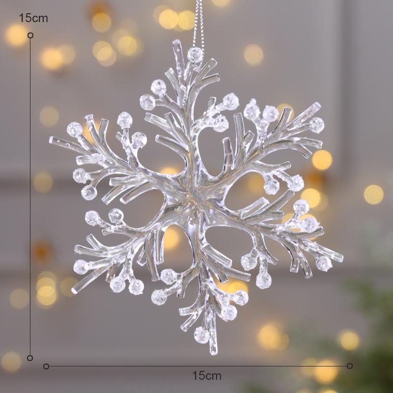 Snowflake Icicle Drop Ornaments Crystal Christmas Tree Transparent Decoration Pendant Christmas Home Decoration Navidad 2023
