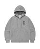 COVERNAT C Logo Zip-Up Hoodie Melange Gray