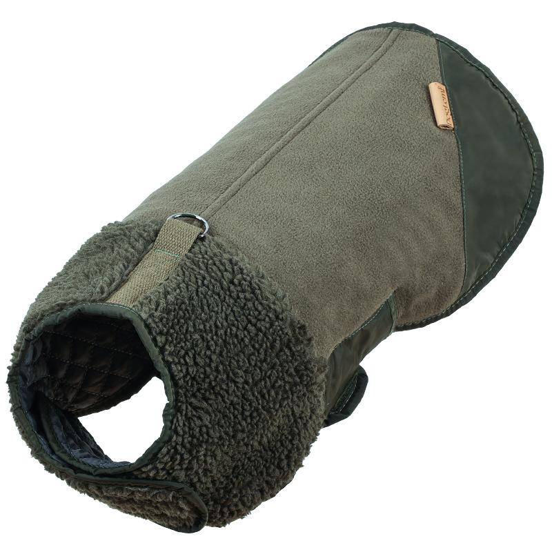 Pet Supplies Autumn and Winter Lambskin Splicing Cotton Jacket Coat Warm Casual Clothing Dog Four-legged Clothes