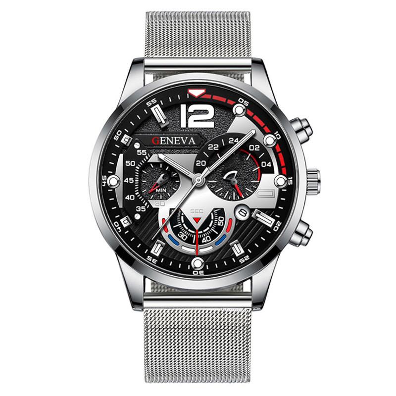 

Fashion Mens Quartz Watch With Luminous Dial And Stainless Steel Band For Casual Wear Silver
