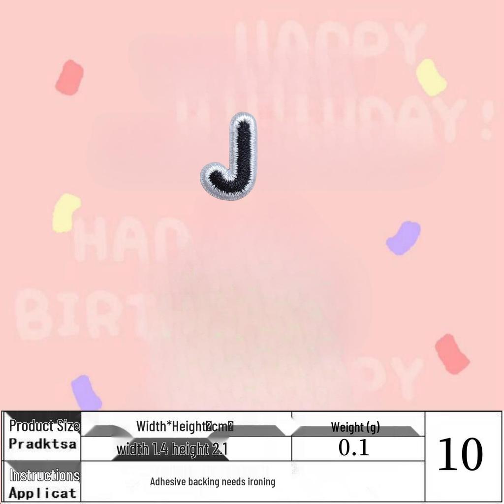 Black English Letter Iron-On Embroidery Cloth Patch for Clothing