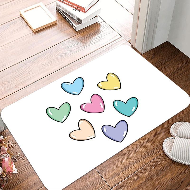 Love Printing Non-Slip Small Rug Waterproof Easy To Clean Floor Mat for Indoor Outdoor Use Durable Home Decoration Beautiful