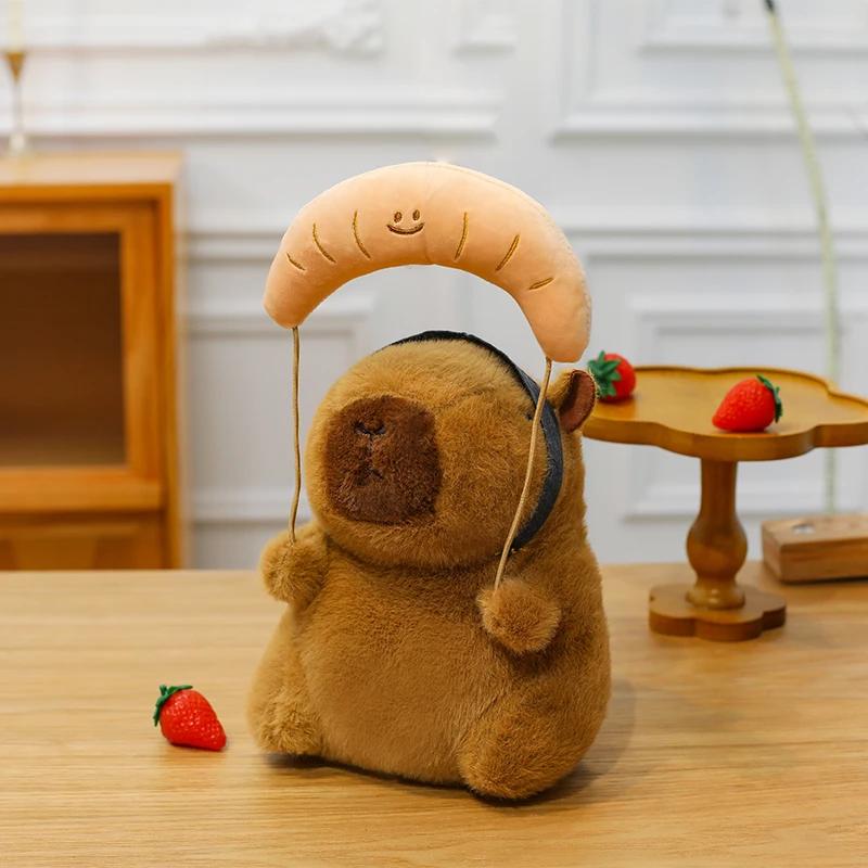 25cm Capybara Plush Simulation Capibara Anime Fluffty Toy Plant Stuffed Doll Holidays Props Decorative Throw Pillow for Kids