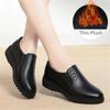 Spring Soft Soled Mother Wedges Single Shoes Quality Leather Non-slip Casual Comfort Middle-aged Ladies Flat Shoes Ladies Shoes