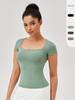Women's Quick Dry Square Neck Slim Fit Sporty Yoga Top