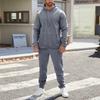 Men's And Women's Solid-color Casual Set. Men's Long-sleeved Hooded, Fleece And Thickened Sweatshirt And Pants Two-piece Set