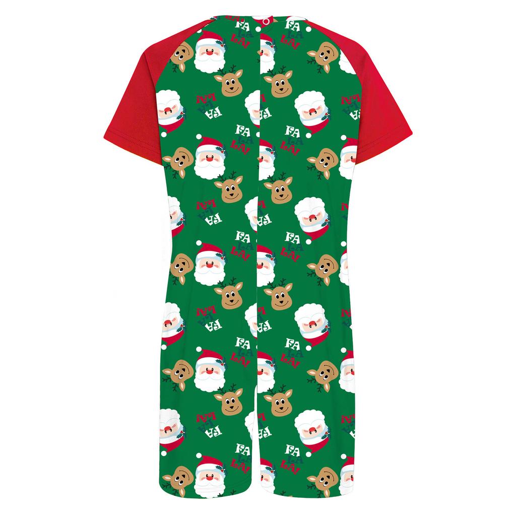 3 Peças Macacão Adaptativo Anti-Rasgo Infantil Gola Redonda Manga Curta Estampado com Zíper Invisível nas Costas para Meninos Meninas com Necessidades Especiais